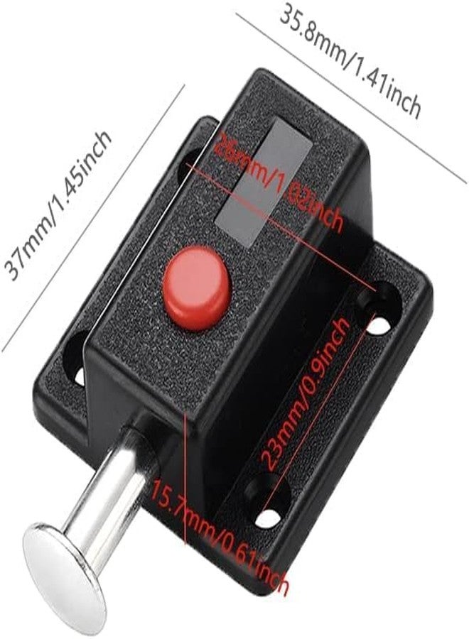 Valajogi 6 Pcs Automatic Spring Loaded Door Latch Lock ABS Plastic Push Security Bolt for Windows Cabinets Drawers Kitchen Furniture Sliding Locks Home Safety & Window Cabinet Drawer (Black) - Image 2